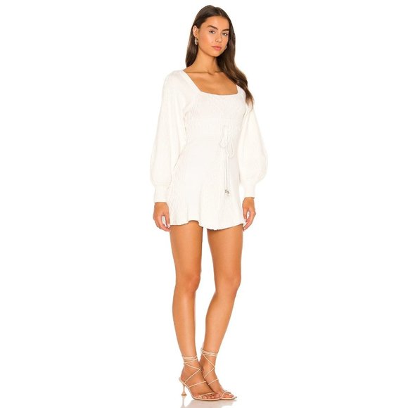 FREE PEOPLE Emmaline Cable Knit Dress in White NWT - - Picture 3 of 5